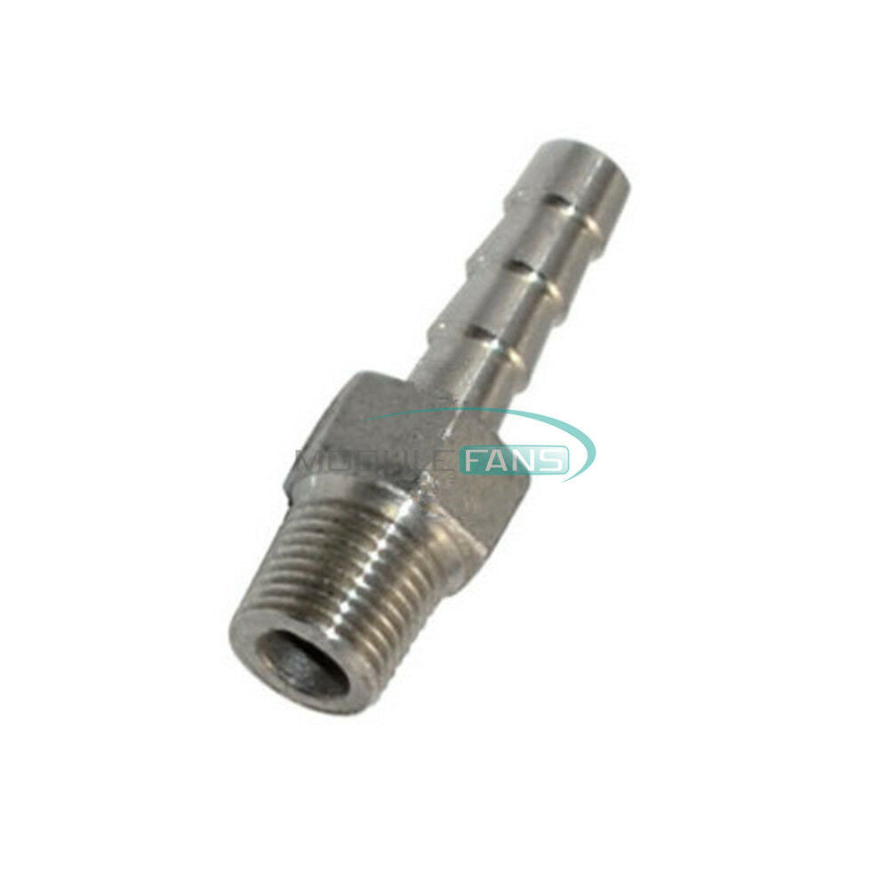 Stainless Steel 1/4" Male Thread Pipe Fitting x 8mm barb Hose Tail Connector MF