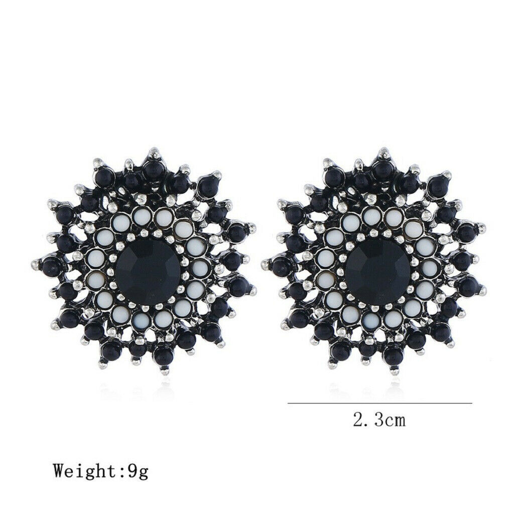 1 Pair Crystal Sunflower Stud Earrings Hypoallergenic Ear Piercing Earrings
