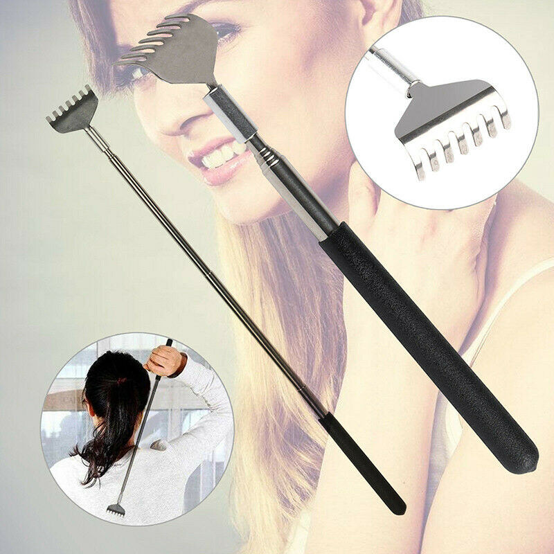 Metal Stainless Back Scratcher Telescopic Extendable Itching Aid Extender To Tt