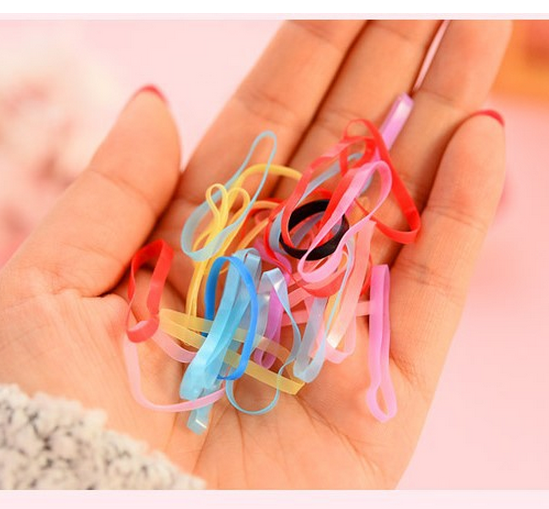 500pcs Fashion Elastic Hair Band Ties Rubber Hairband Rope Ponytail Holder Lady