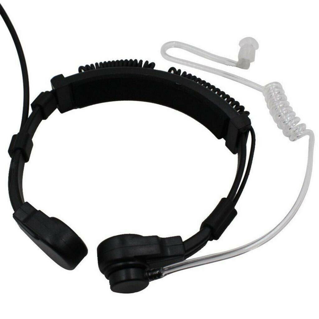 2 Pin Throat Mic Covert Acoustic Tube Earpiece Headset with PTT