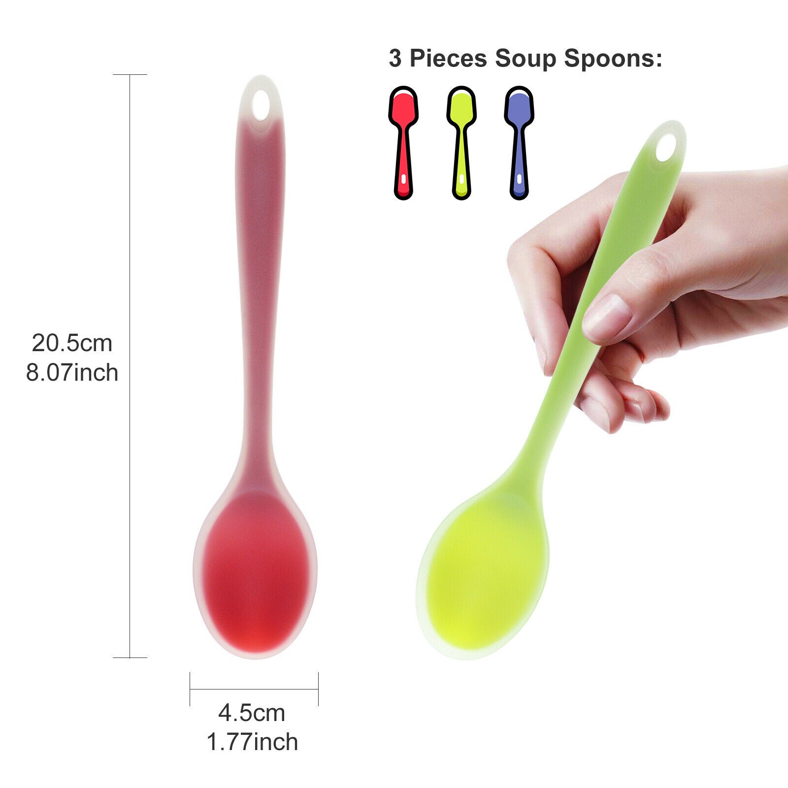 Silicone Spoon Kitchen Accessory Spoon Spice Rice Flour Soup