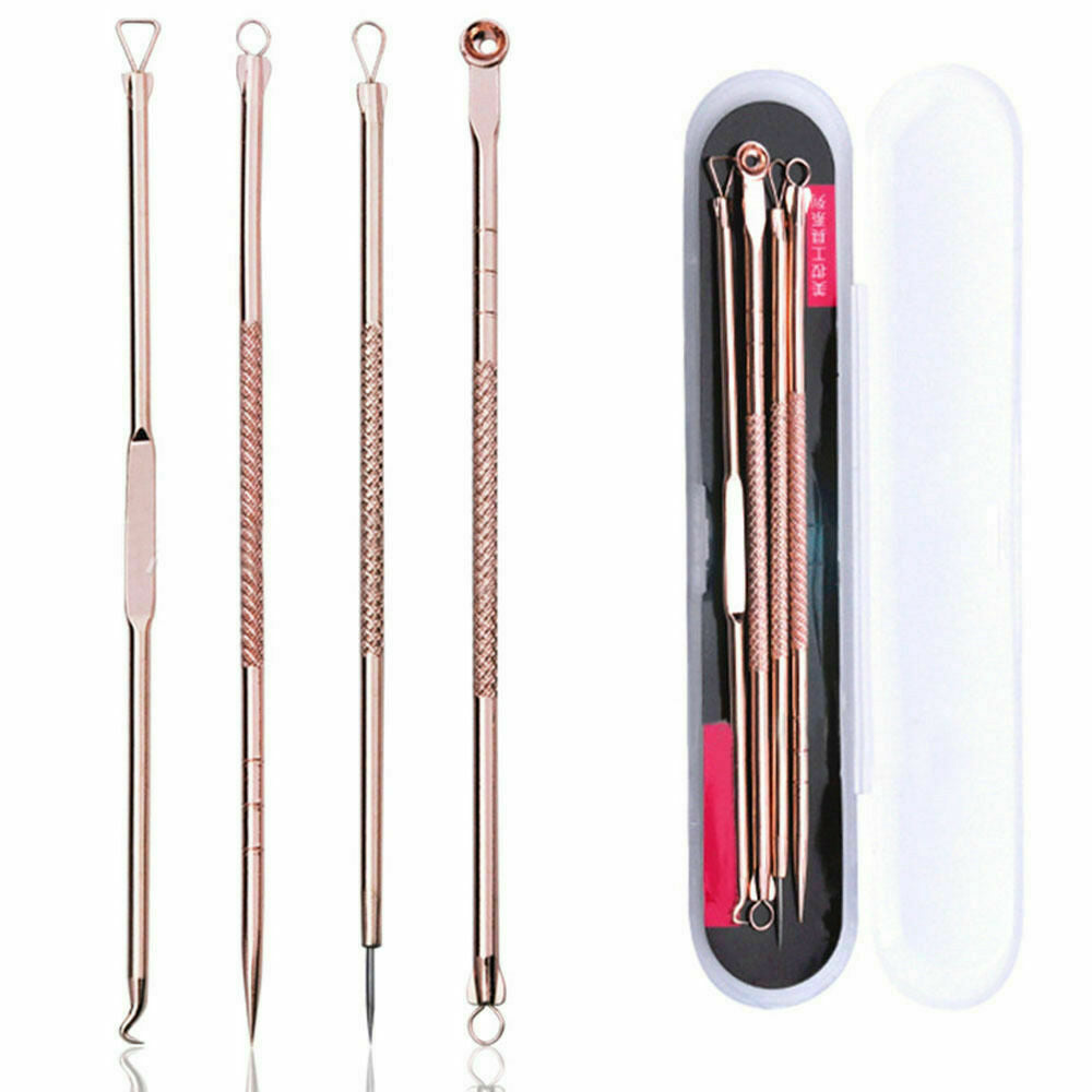 4x Blackhead Whitehead Pimple Spot Comedone Acne Extractor Remover Popper Tool