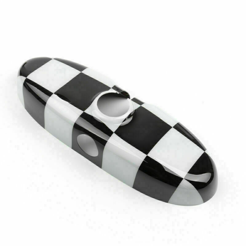 Black Checkered Pattern Rear View Mirror Cover Fits BMW MINI Cooper R55 R56 R57/