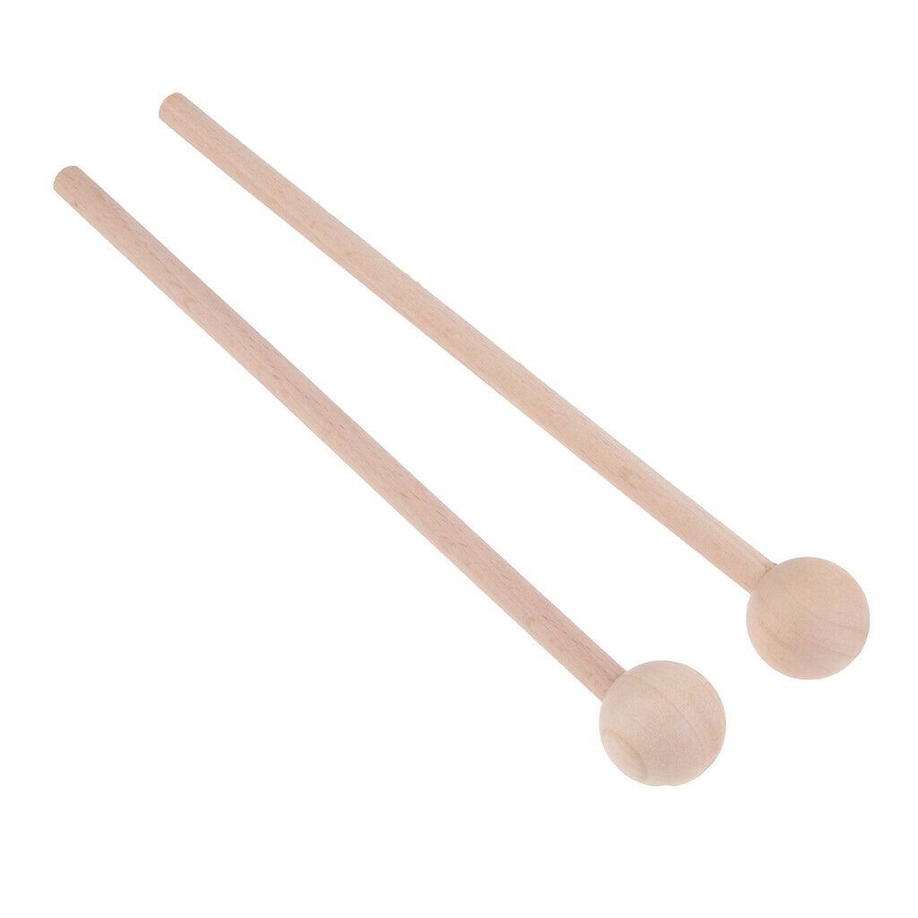 2 Pcs Drum Marimba Percussion Mallets Sticks Replacement Hard Wooden 22cm