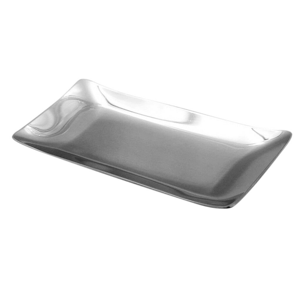 Stainless Steel Towel Dish Snack Tray Fruit Salad Plate Napkin Holder,Flat