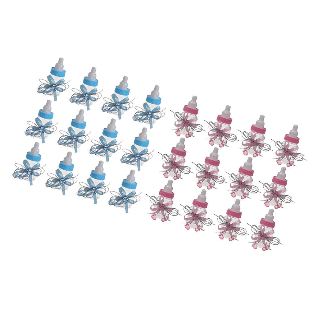 24pcs Lot Baby Shower Candy Bottles Nursing Bottle Box Candy Case Pink&Blue