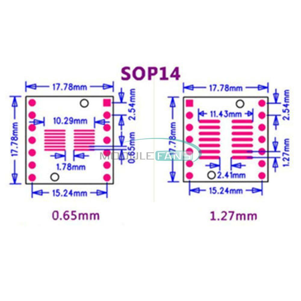5PCS SOP14 SSOP14 TSSOP14 to DIP PCB SMD DIP/Adapter plate Pitch 0.65/1.27mm