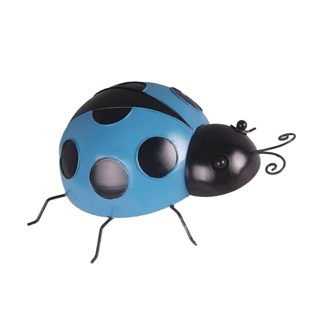 10Pieces Iron Ladybug Wall Decor Lifelike Wall Sculpture Artistic Indoor Outdoor