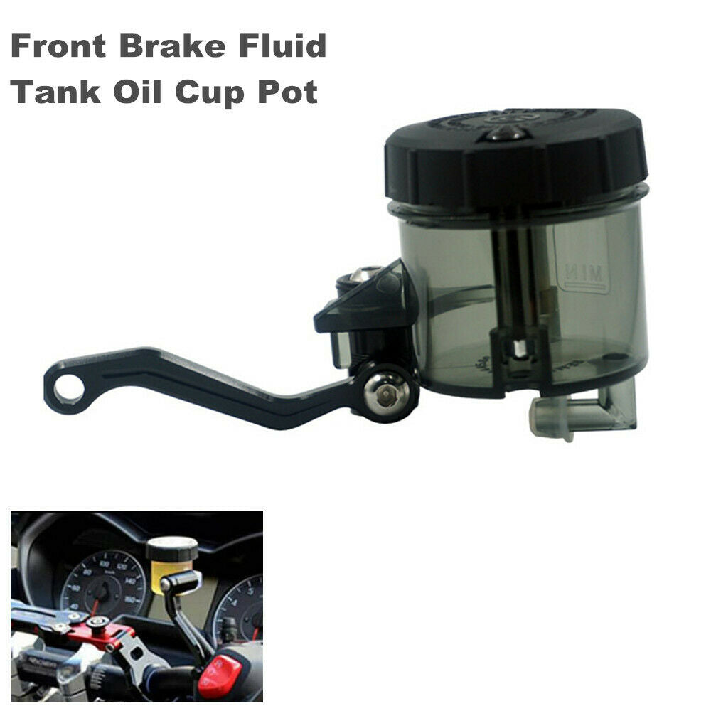 Motorcycle Bike Handlebar Front Brake Fluid Tank Oil Cup Pot + Aluminium Bracket