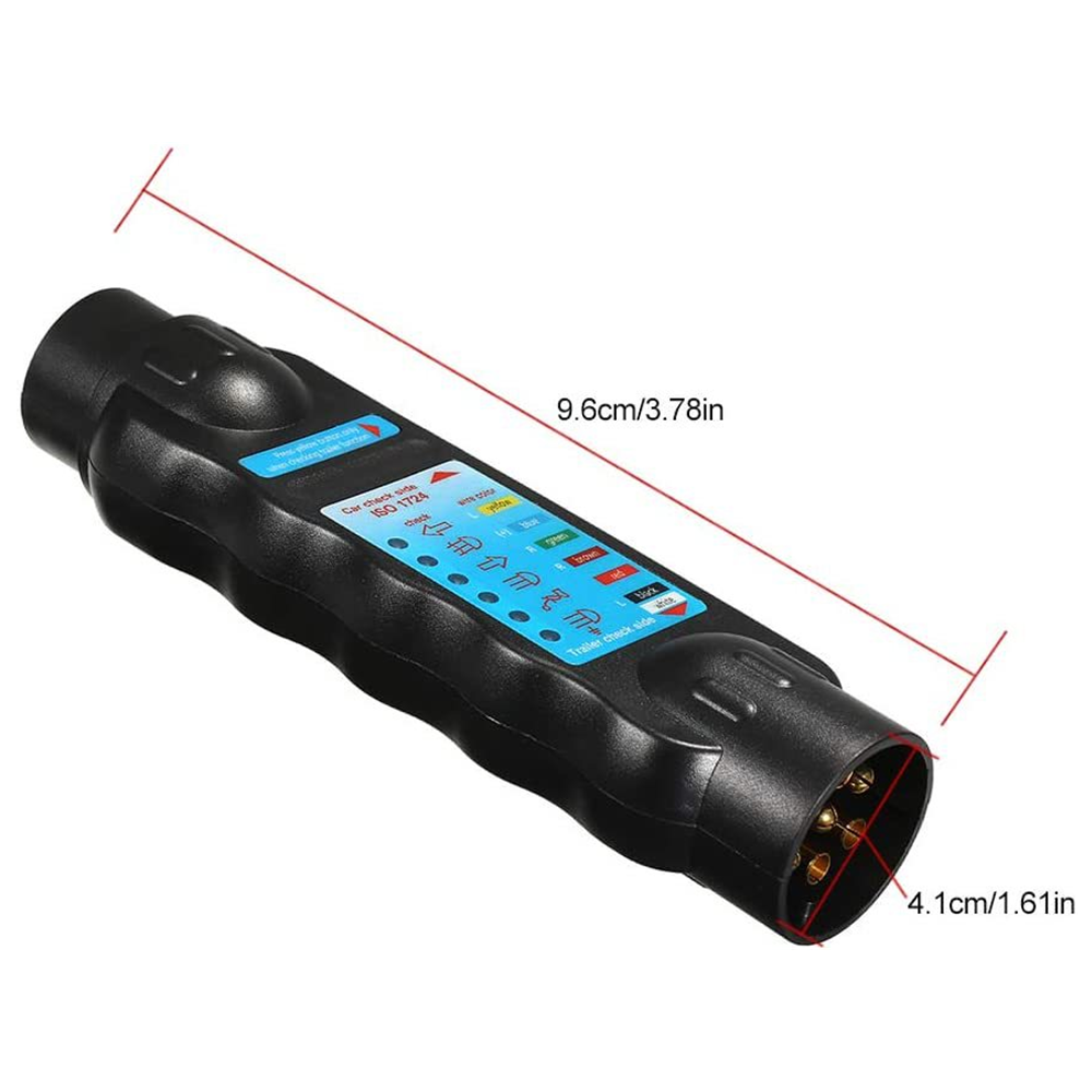 European 12v 7Pin Trailer Towing Lights Socket Cable Wiring Circuit Tester Tool