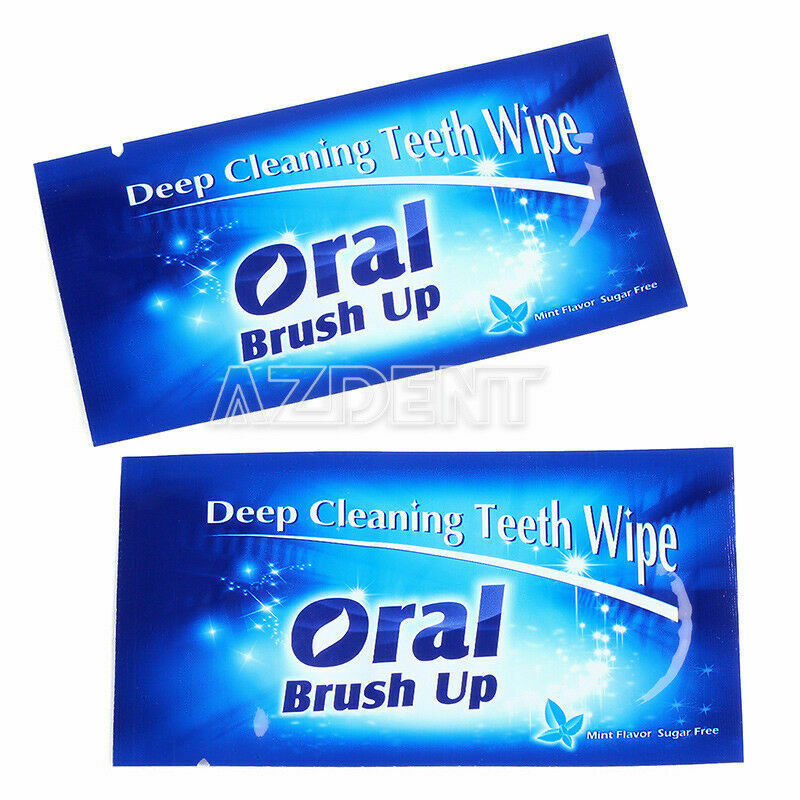 1000 Bags Dental Finger Deep Cleaning Teeth Wipe Tooth Whitening Brush Up