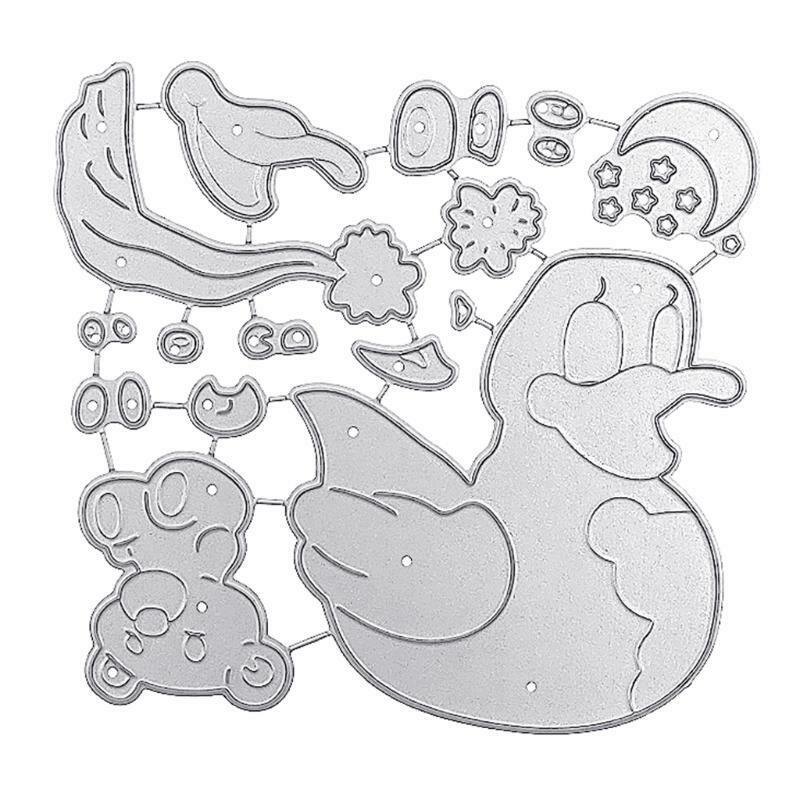 Good Night Duck Star Moon Carbon Steel Cutting Dies DIY Scrapbooking Photo Album