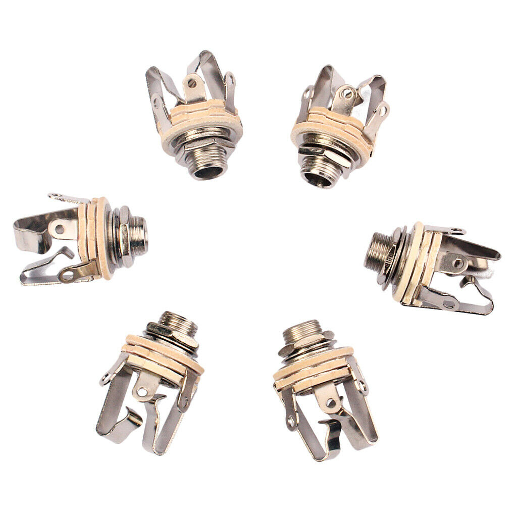 6pcs Electric Guitar Amplifier Stereo Socket 1/4" Plug Instruments DIY Kits