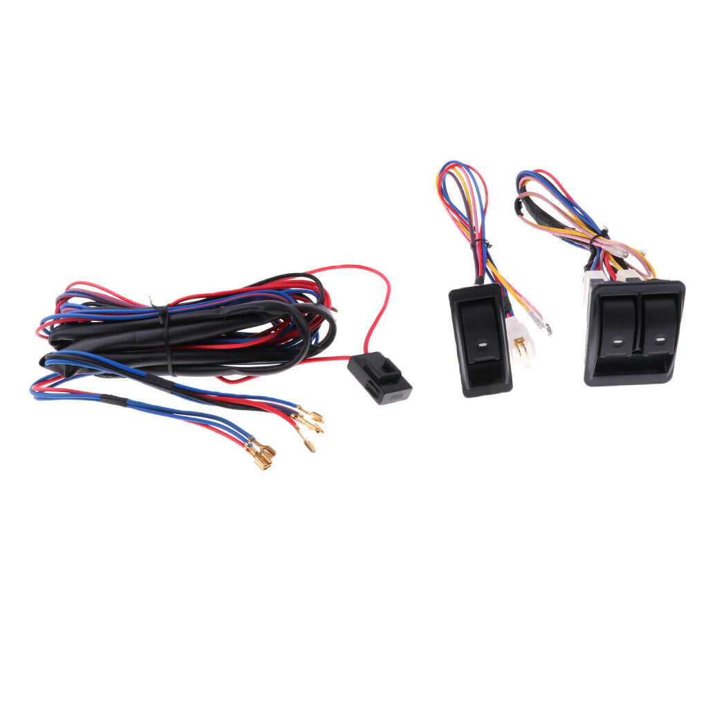 3pcs Car Window Lifter Control Switch with Wire Harness