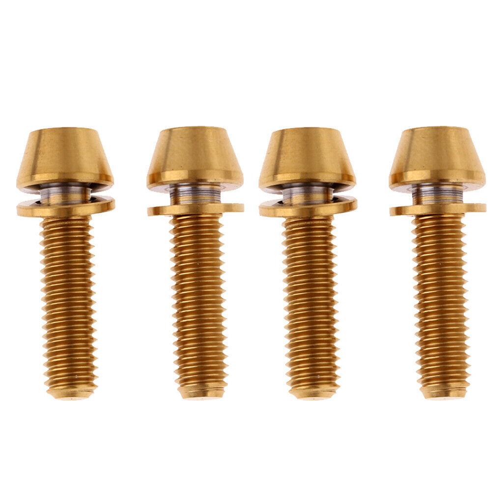 Pack 4 M5x16 / 20mm Titanium Alloy Taper Head Screw for Cycling
