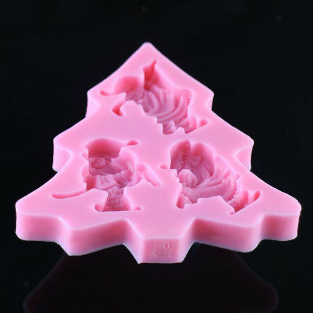 Silicone Christmas Skiing Santa Mold for Fondant Cake Making Baking Tool