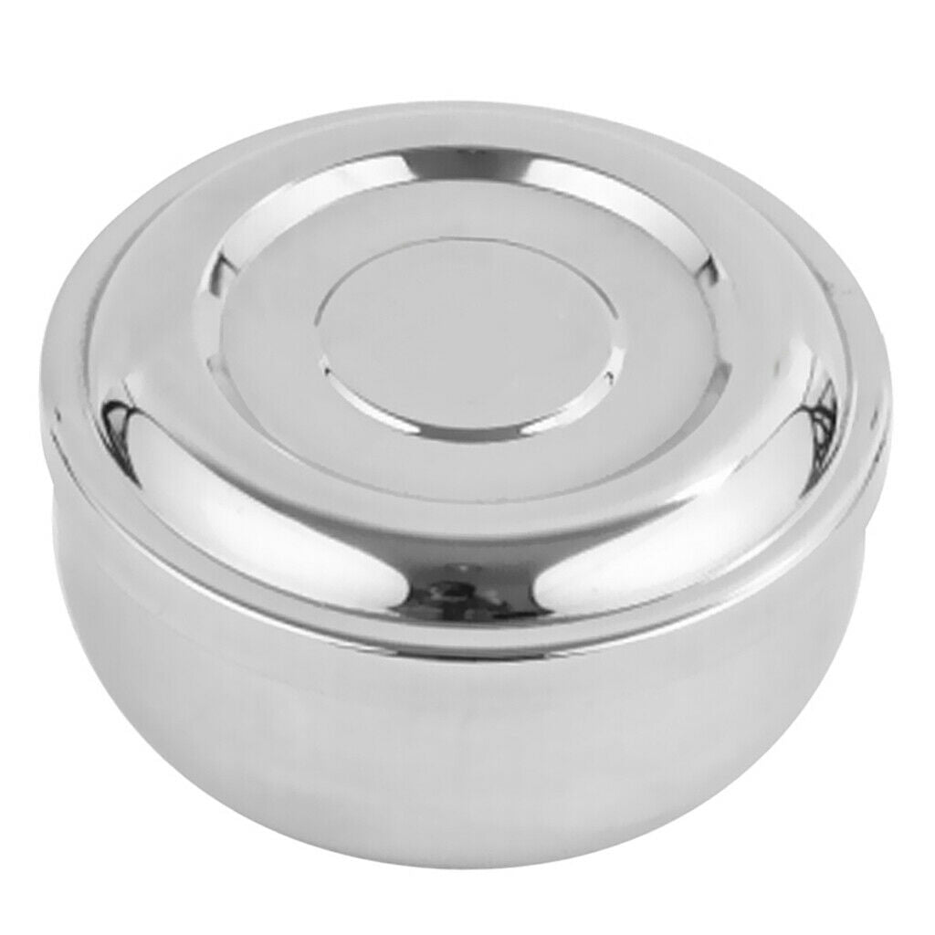 Rice Bowl with Stainless Steel Lid Soup Bowl Tableware Serving Dish Food Storage