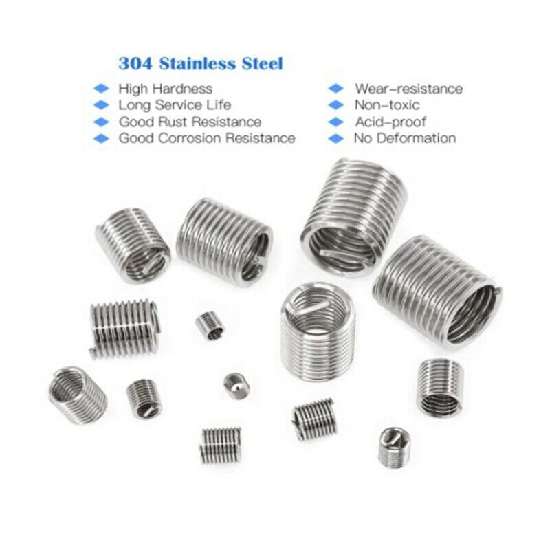 120Pcs/Set M6-M18 Thread Repair Insert Kit Set Stainless Steel for Hardware ReR6