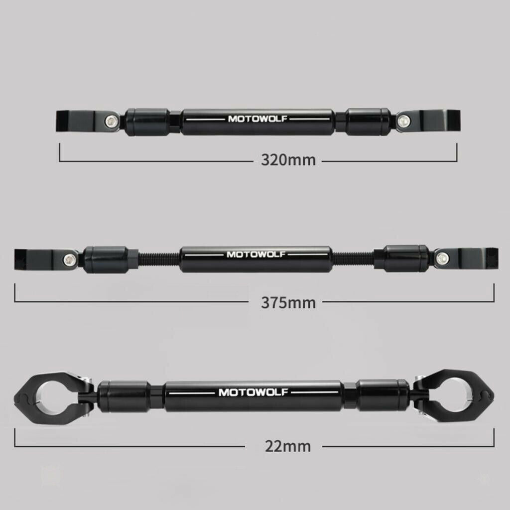 22mm Motorcycle Adjustable Handlebar Cross Bar Steering Lever Bar Black