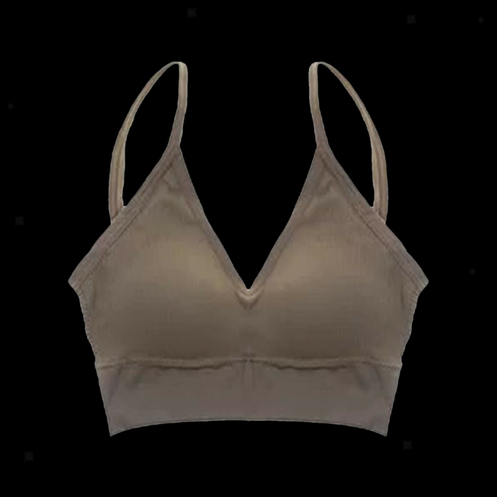 3 Pack Nylon Bralette Spaghetti Straps Seamless Comfort Bra Bustier Yoga Bra
