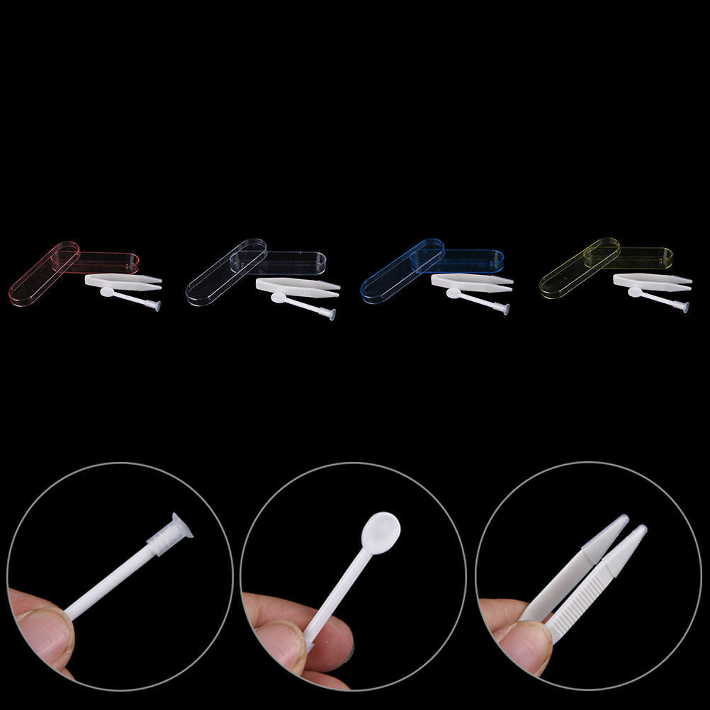 2 Boxes Contact Lens Tweezers Stick Inserter Remover Soft Tip Storage Case Set