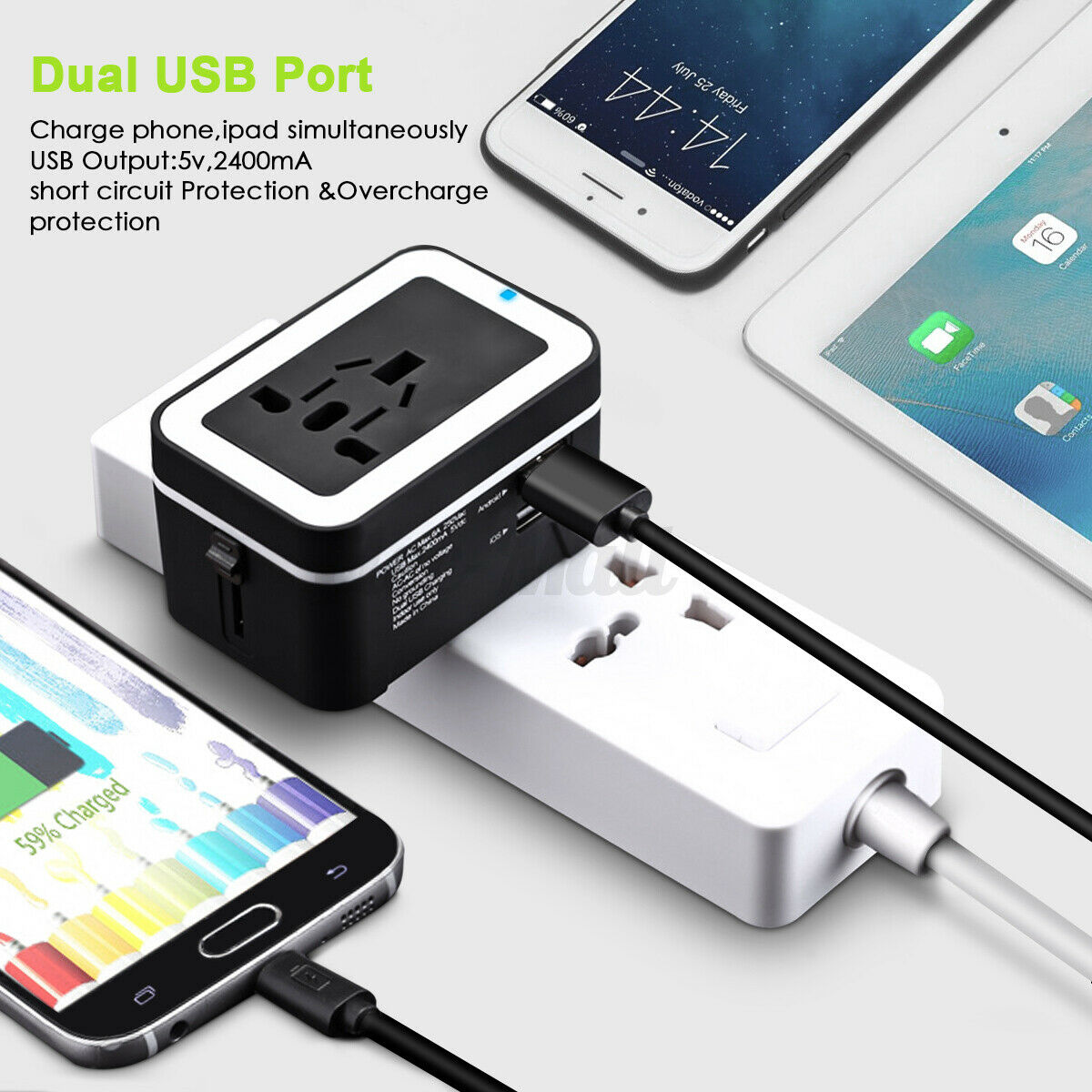 Universal Travel Converter Adapter Wall Charger International AU/US/EU/UK Plug