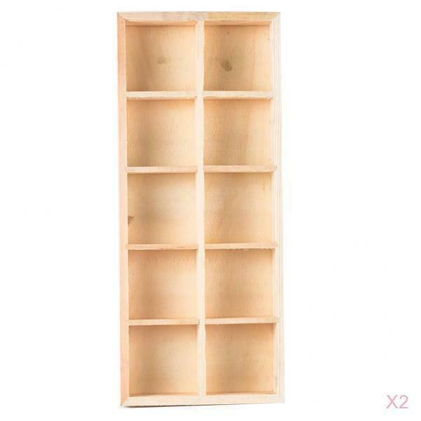 2pcs 10 Grid Wooden Succulent Planter Stylish Plant Flowerpot Flower Pot Tray