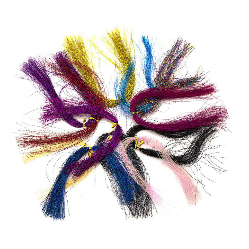 Colorful Crystal Flash Fly Fishing Line 10 Packs Fly Tying Material for Make