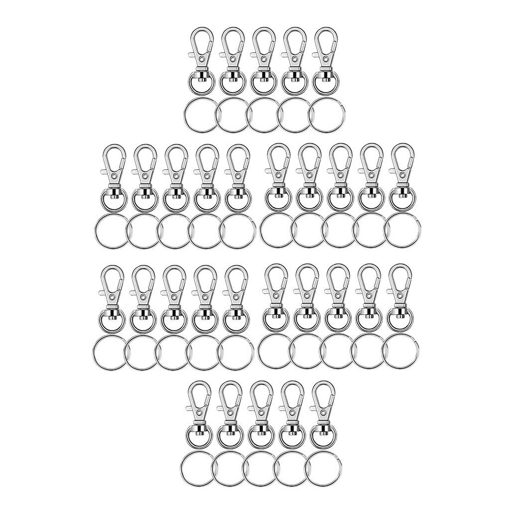 50 sets of metal twist lanyard twist locks for split key rings