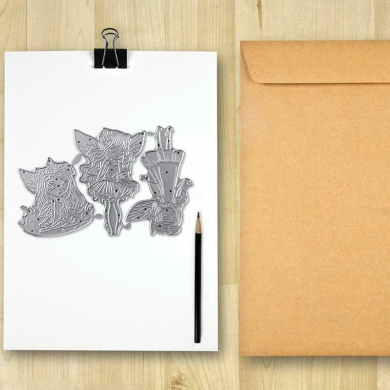 Three Flower Fairies Carbon Steel Cutting Dies DIY Scrapbooking Photo Album Card