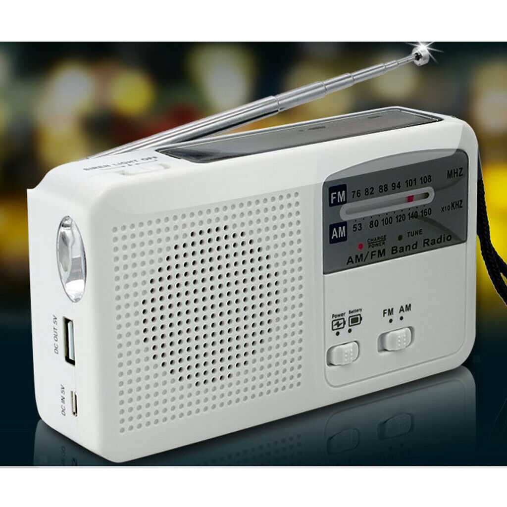 Rechargeable solar radio / crank radio / battery radio, LED flashlight