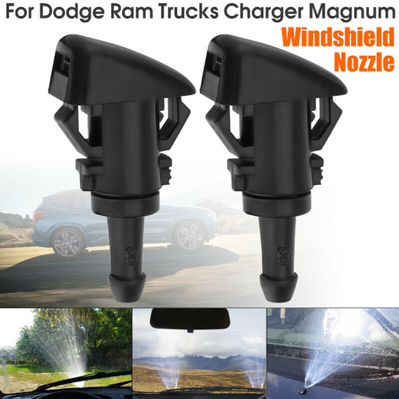 2Pcs Windshield Washer Water Nozzle Spray For Chrysler Dodge Ram 5116079AA Y1