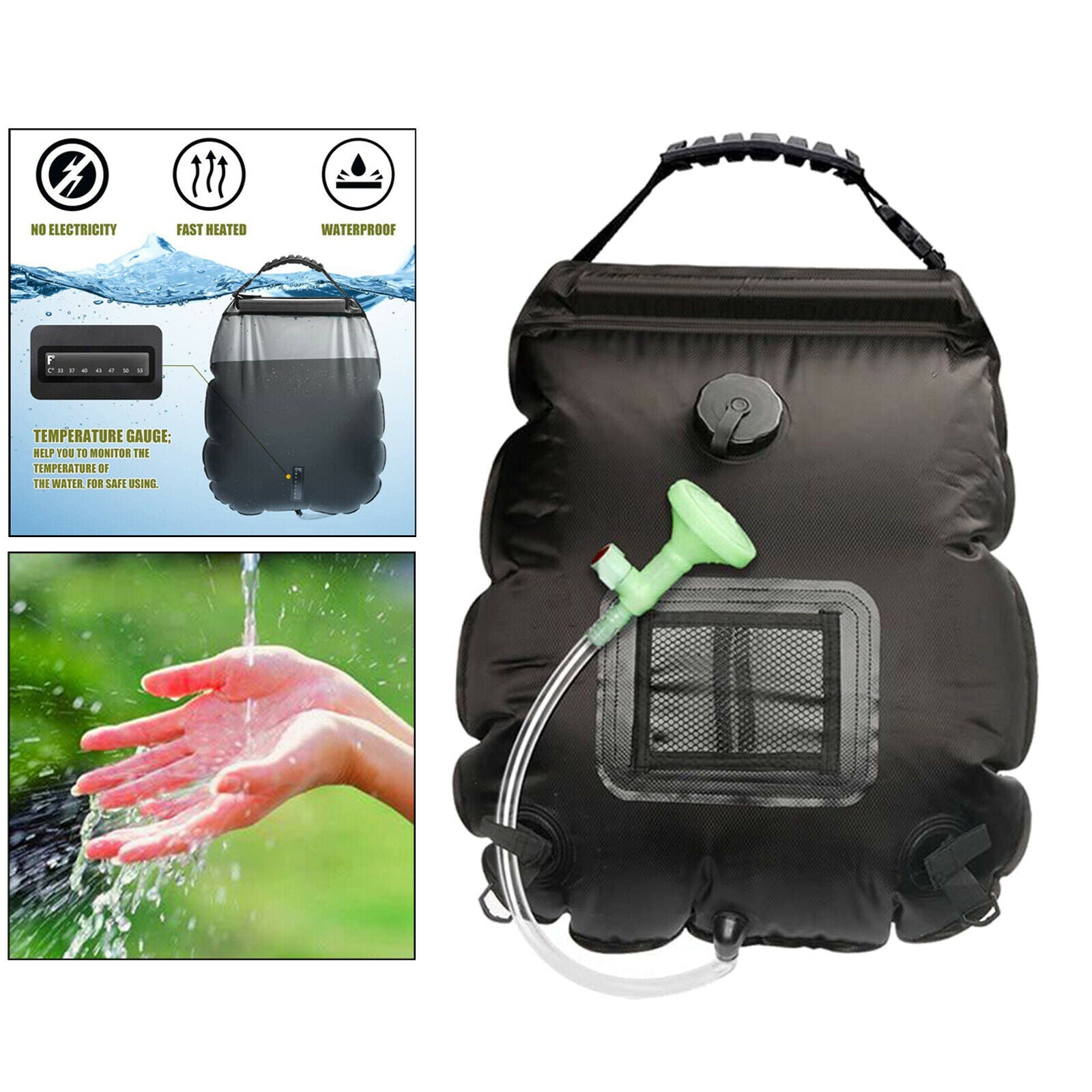 5 Gallons Folding Camping Shower Bag for Outdoor Camping Traveling Hiking