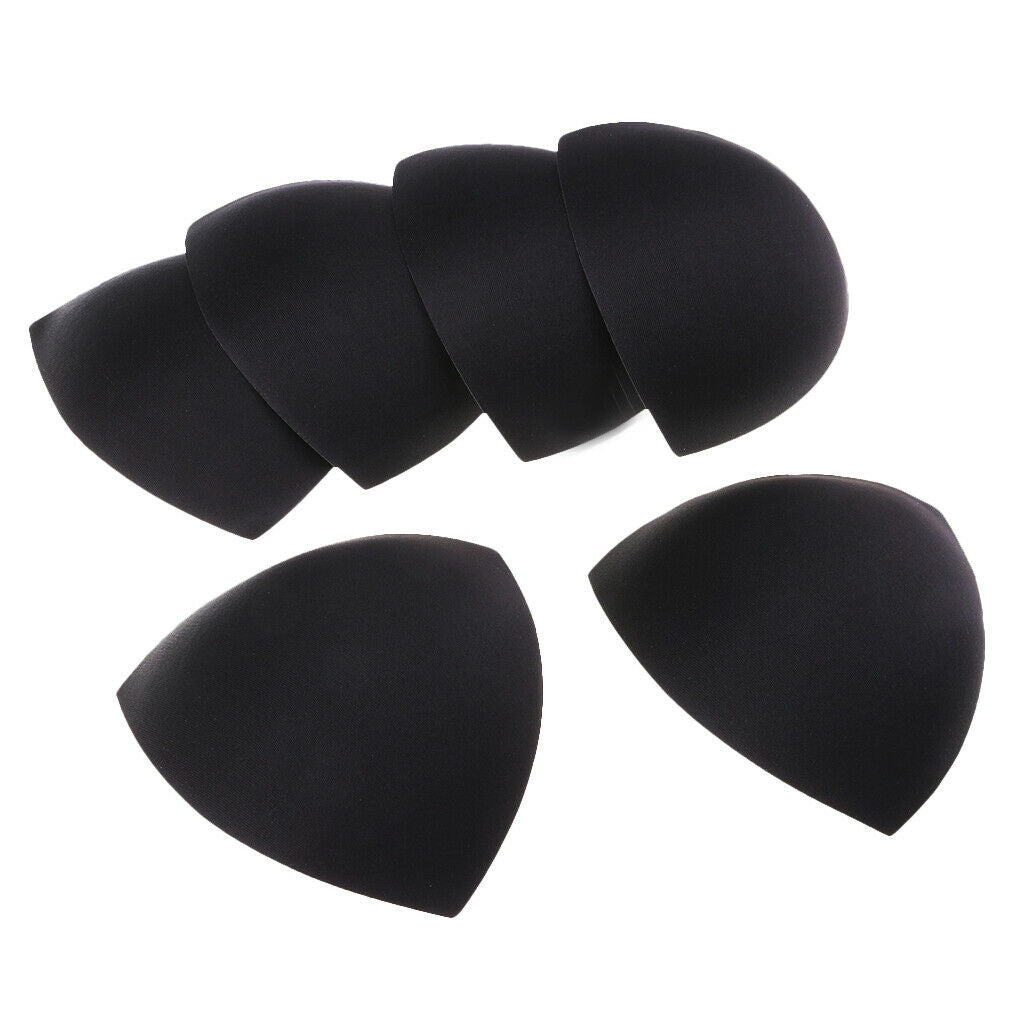 3 Pair Womens Removable Bra Inserts Pads For Swimwear Sports (Black)