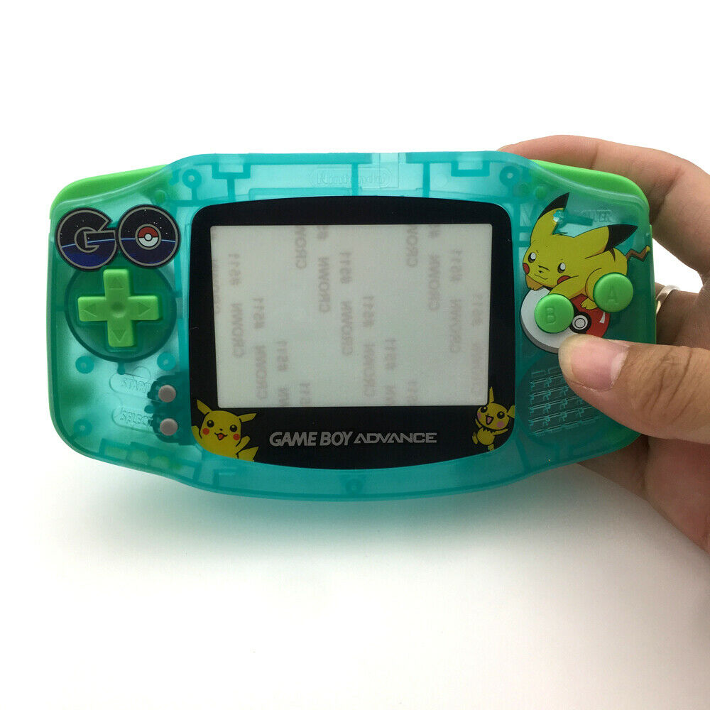 Luminous Clear Green Pokemen GBA Housing Case cover For Game Boy Advance Console