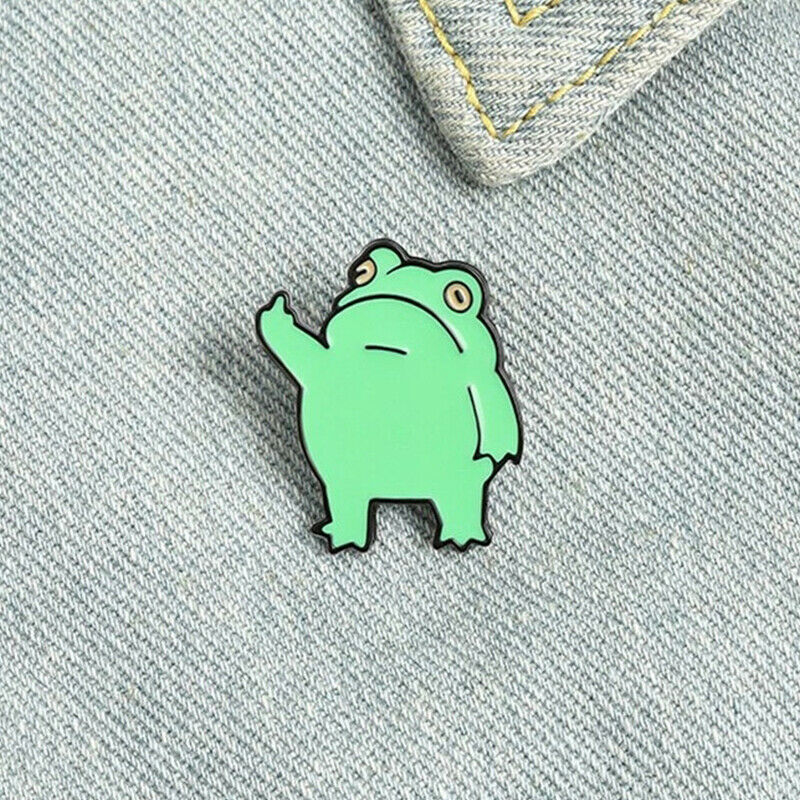 Frog Cartoon Animal Enamel Brooches Small Pins Gift Shirt Backpack Badg.l8