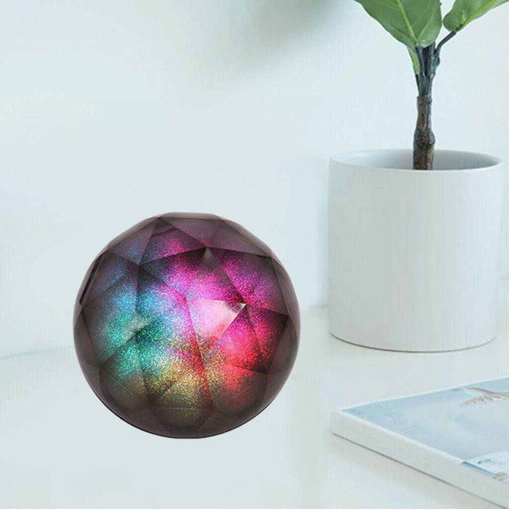 Portable Bluetooth Speaker LED Colorful Light Crystal Ball Room Aux Input