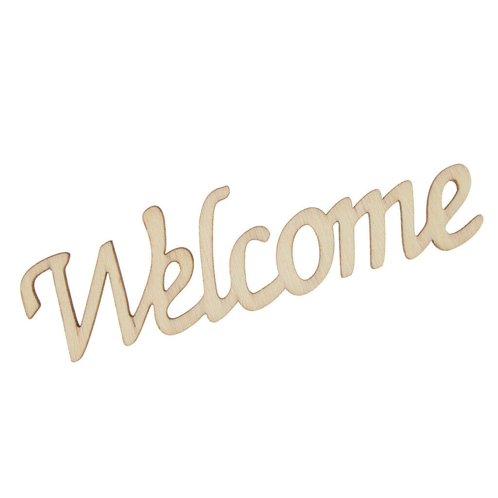 Welcome Wooden Craft Cut Wooden Pieces Card Making DIY Art Home Wall Decor