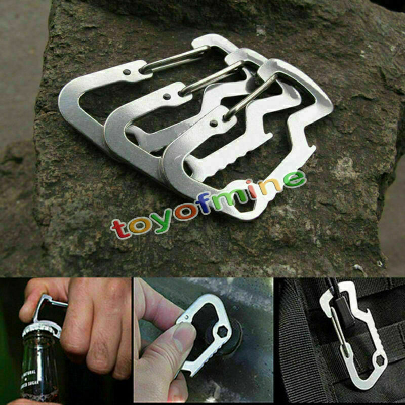 Carabiner Cap Lifter Hex Driver Bottle Opener Keychain Multi Tool