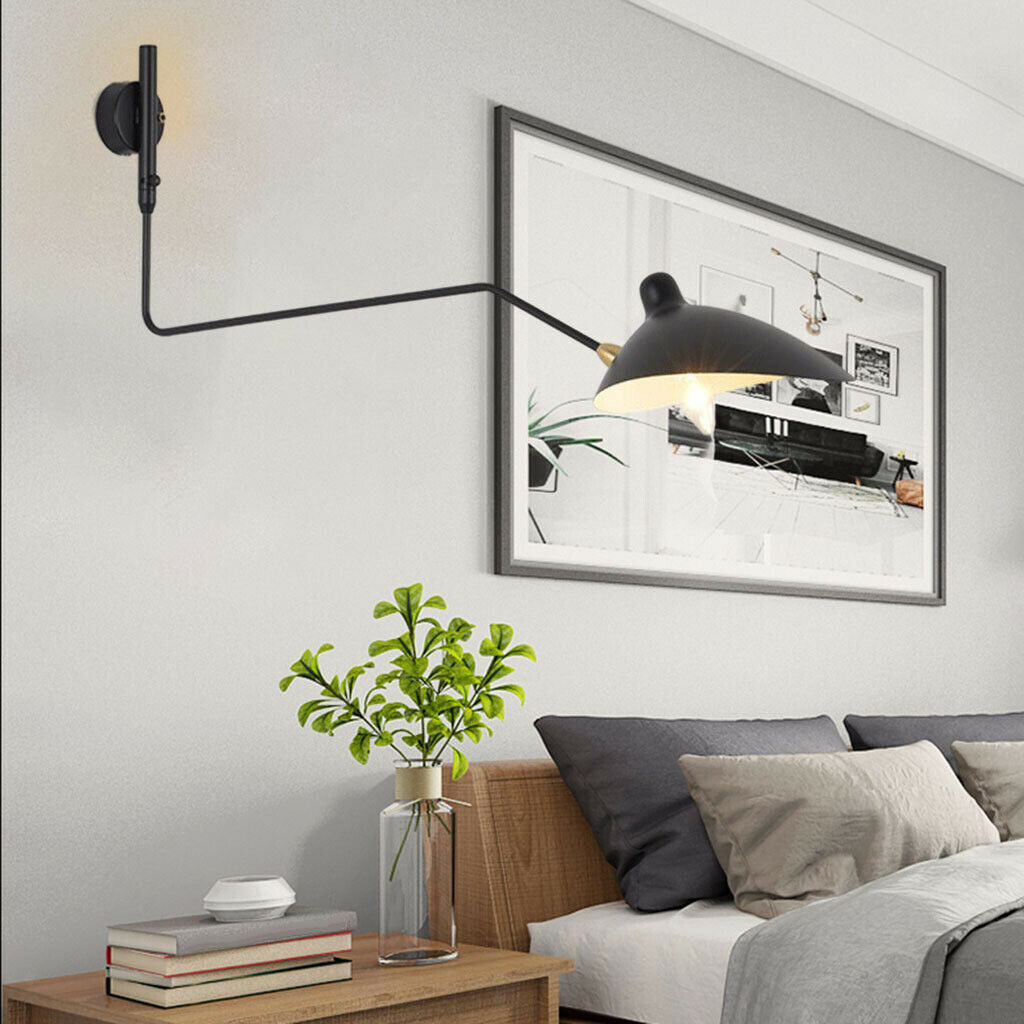 Modern Swing Arm Wall Lamps for Bedrooms Adjustable for Home Hallway Bedside