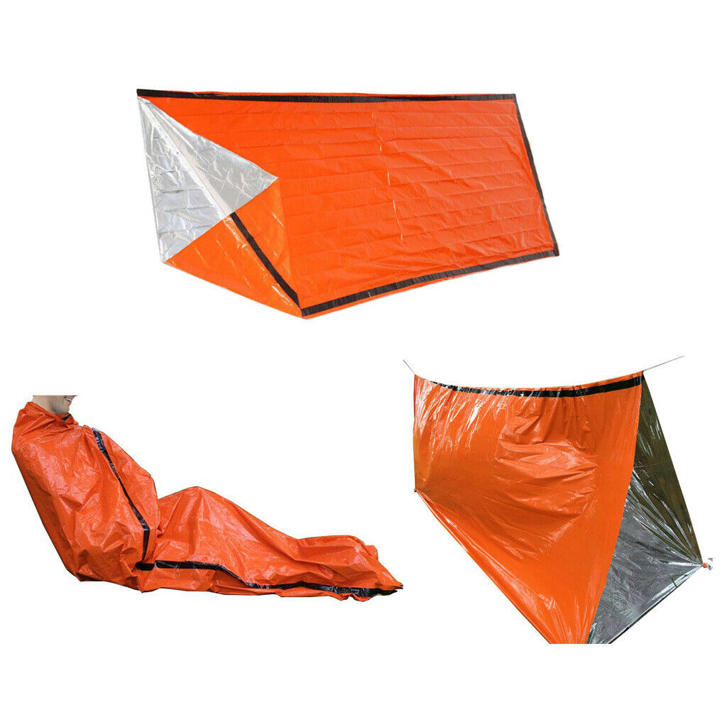 Emergency Sleeping Bag Outdoor Survival Whistle Blanket Hiking Shelter Sack