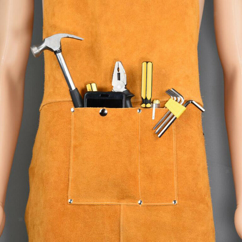 Welding Apron Soldering Protective Clothing Thick Welding Bib with Pocket
