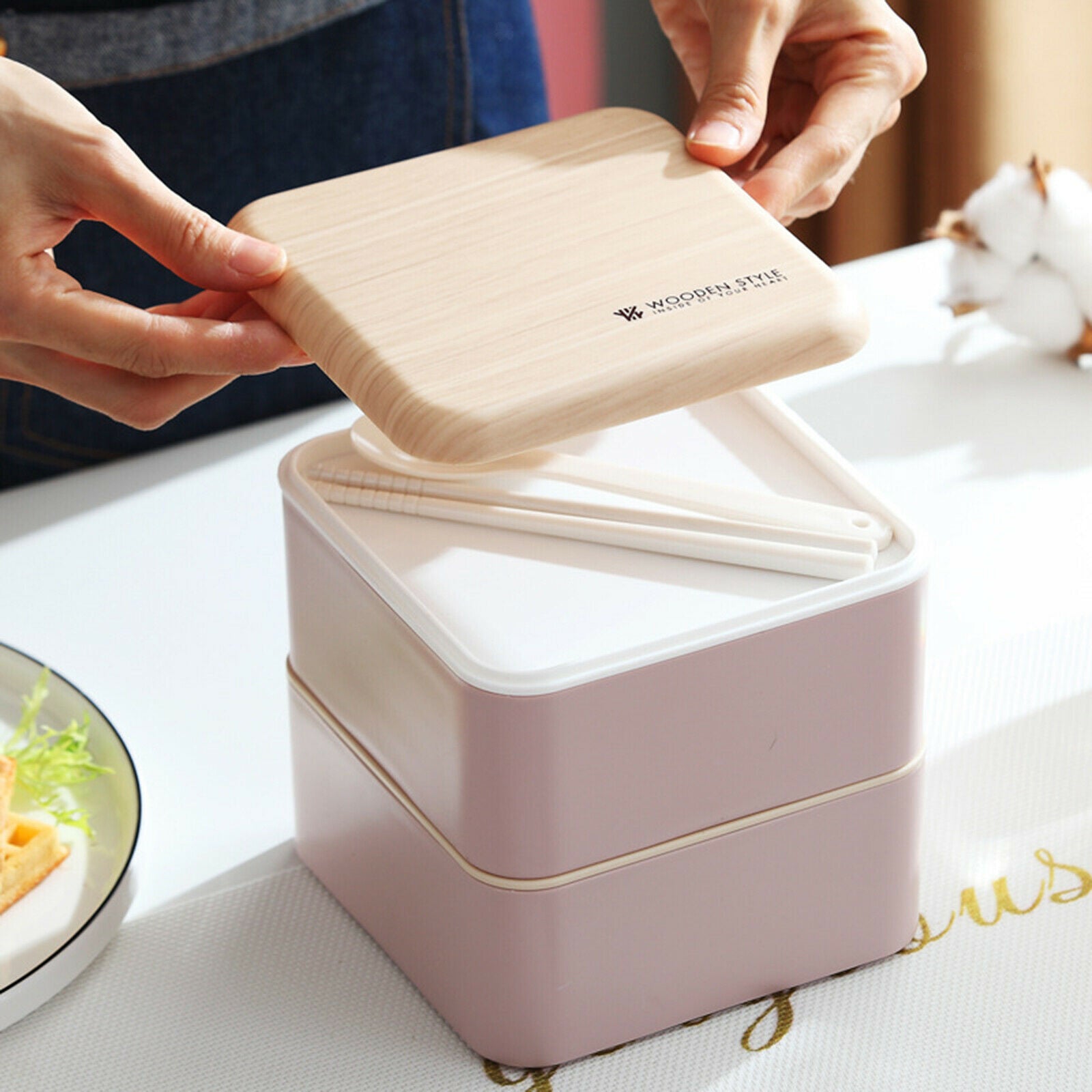 Lunch Box Double-Layer Food Container for Adults Kids Office Worker
