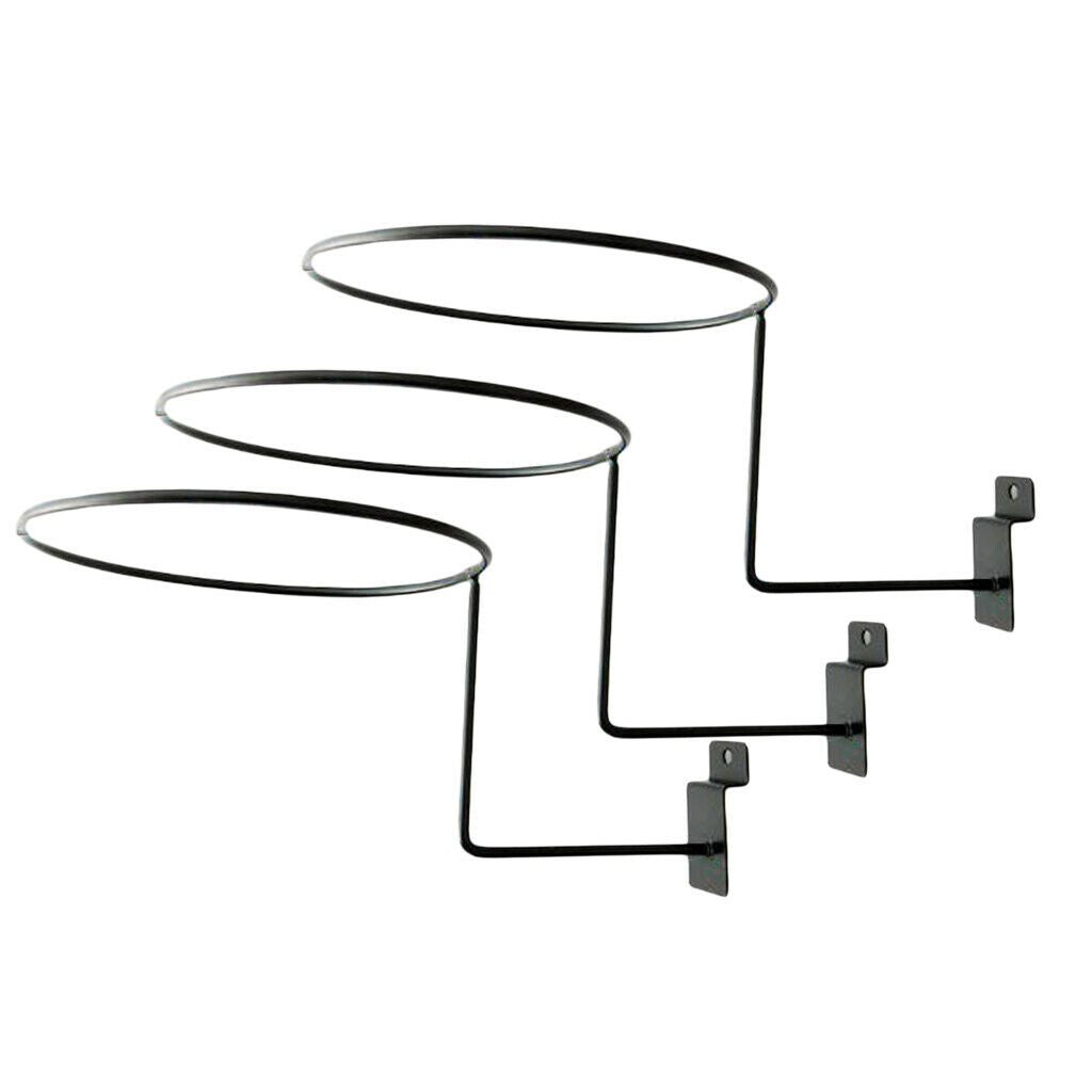 6x Wall Mounted Metal Helmet Display Holder Hanger for Top Sun Hat Black