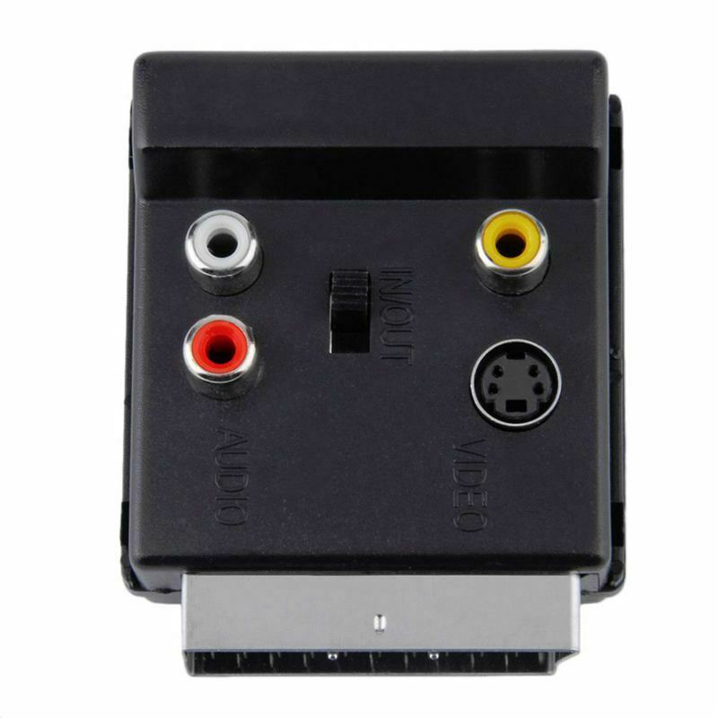 Newest Switchable Scart Male to Female S-Video 3 RCA Audio Adapter Convector WA9