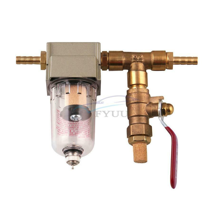 1× Engine Oil Separator Air Filter Drain Valve 6MM Hose Adapter Set For Most Car