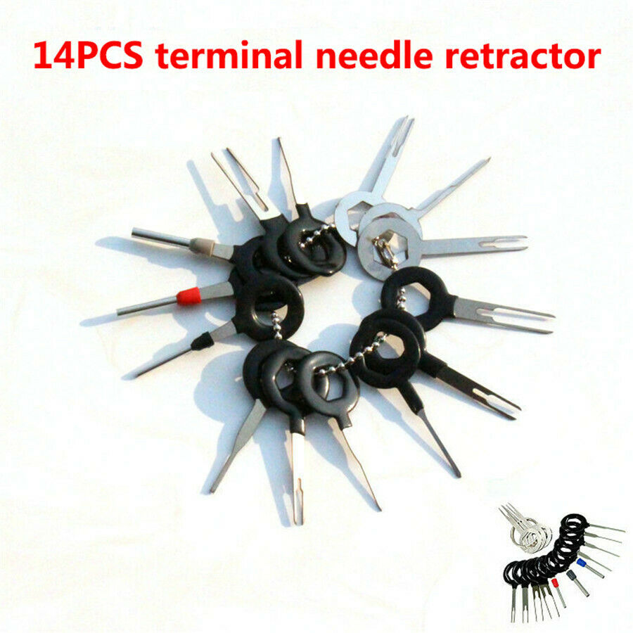 14Pcs Universal Car Wiring Connector Pin Extractor Puller Terminal Removal Tools