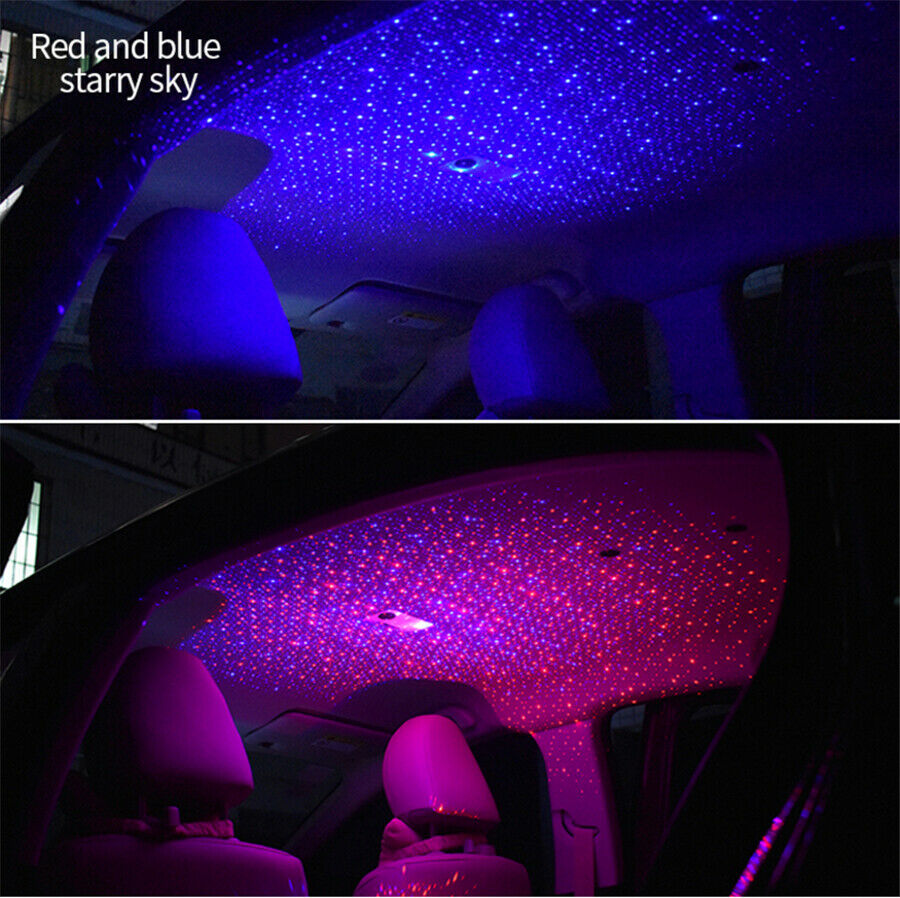 USB Car Lights Starry Sky Night Light Projector Ambient Lighting Decoration Lamp