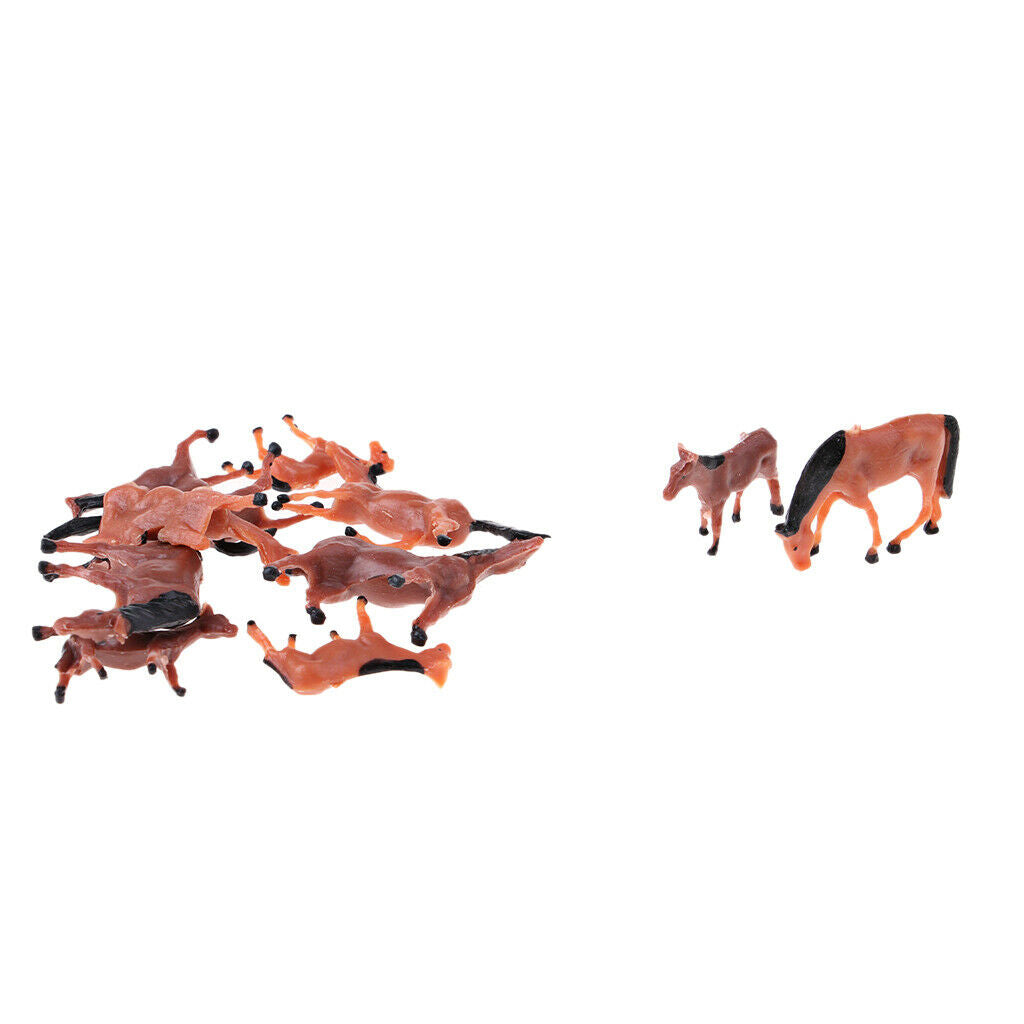 10Pcs Plastic Animals Horse Figures Models Set Toys Children's Learning